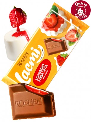 Chocolate Roshen de Pannacotta de Fresa | Dairy Sweets 90 grs.