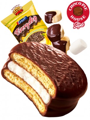 Galleta estilo Choco Pie de Marshmallow de Banana | 1 Unidad.