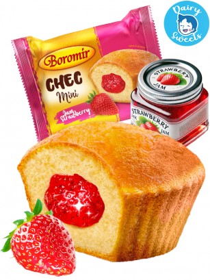 Pastelito Muffin relleno de Fresa Agridulce | Dairy Sweets 50 grs.