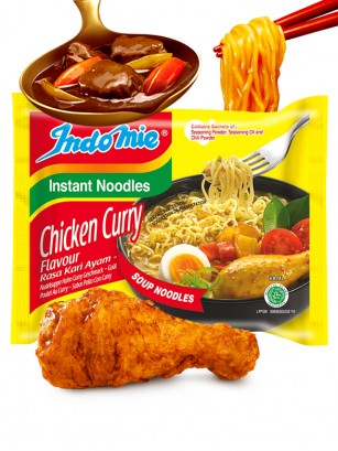 Ramen Indomie de Pollo y Curry 80g.