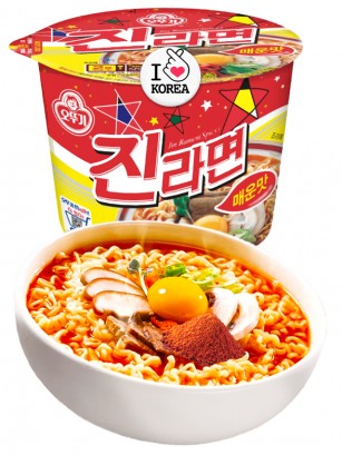 Fideos Ramen Coreanos de Carne Jin Ramyun Red Bowl | Extra HOT | 110 grs