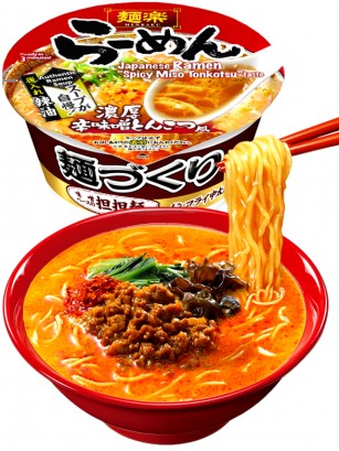 Fideos Ramen de Miso Artesano y Tonkotsu Picante | Menraku Selected 80g.