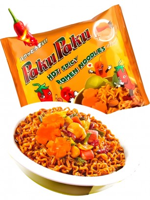 Fideos Ramen Salteados Happy Curry Hot & Spicy | Paku Paku 140 grs.