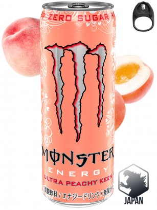 Bebida Energética Japón Monster ZERO Ultra Peachy Keen | Anilla Negra 355 ml.