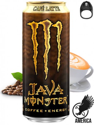 Bebida Energética Monster Café Latte Java | Anilla Negra | USA 443 ml.