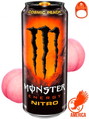 Bebida Energética Monster Energy Nitro Cosmic Peach | Anilla Naranja | USA 473 ml.