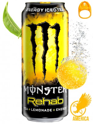Bebida Energética Monster Rehab Classic Tea Lemonade | Anilla Dorada | USA 458 ml.