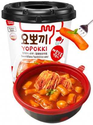 Yopokki | Mochis Coreanos Topokki Instantáneos con Kimchi 115 grs.