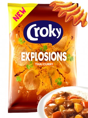 Patatas Onduladas Explosions sabor Curry Tailandés | Croky 40 grs.