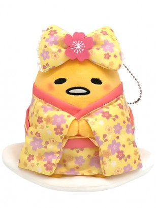 Peluche Colgante Gudetama Sakura Kimono Amarillo 15 x 13 x 15