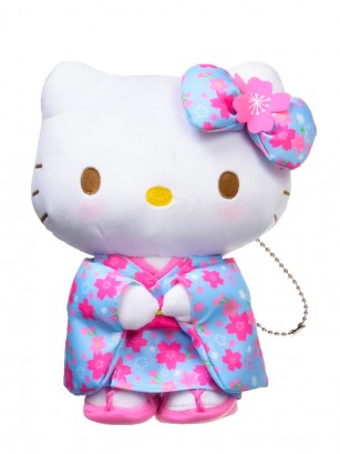 Peluche Llavero Hello Kitty Sakura Kimono Azul