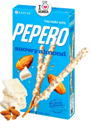 Pepero Lotte de Chocolate Blanco y Almendras 32 grs.