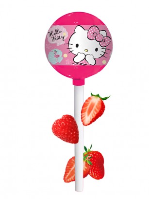 Piruleta de Fresa Hello Kitty | Diseños Aleatorios 30g.