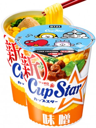 Ramen Cup Star Miso | Receta Japonesa Sanyo | Edición BT21 | 78 grs.