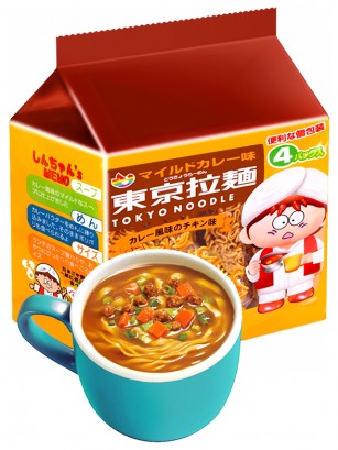 Fideos Ramen Pollo al Curry | Tokyo Noodle | Paquete con 4 Raciones | 112 grs.