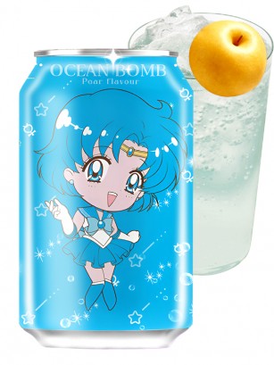 Refresco Clear Ocean Bomb Pera Asiatica | Edición Sailor Moon | Mercury 330 ml.