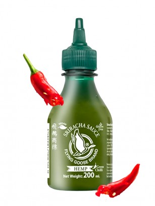 Salsa Sriracha Chili con Aceite de Semilla de Cáñamo 200 ml.