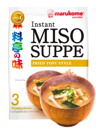 Sopa Instantánea de Miso y Tofu Frito | Marukome  3 Raciones