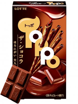 Sticks Chocolateados Rellenos de Chocolate Negro Lotte | Toppo 72 grs.
